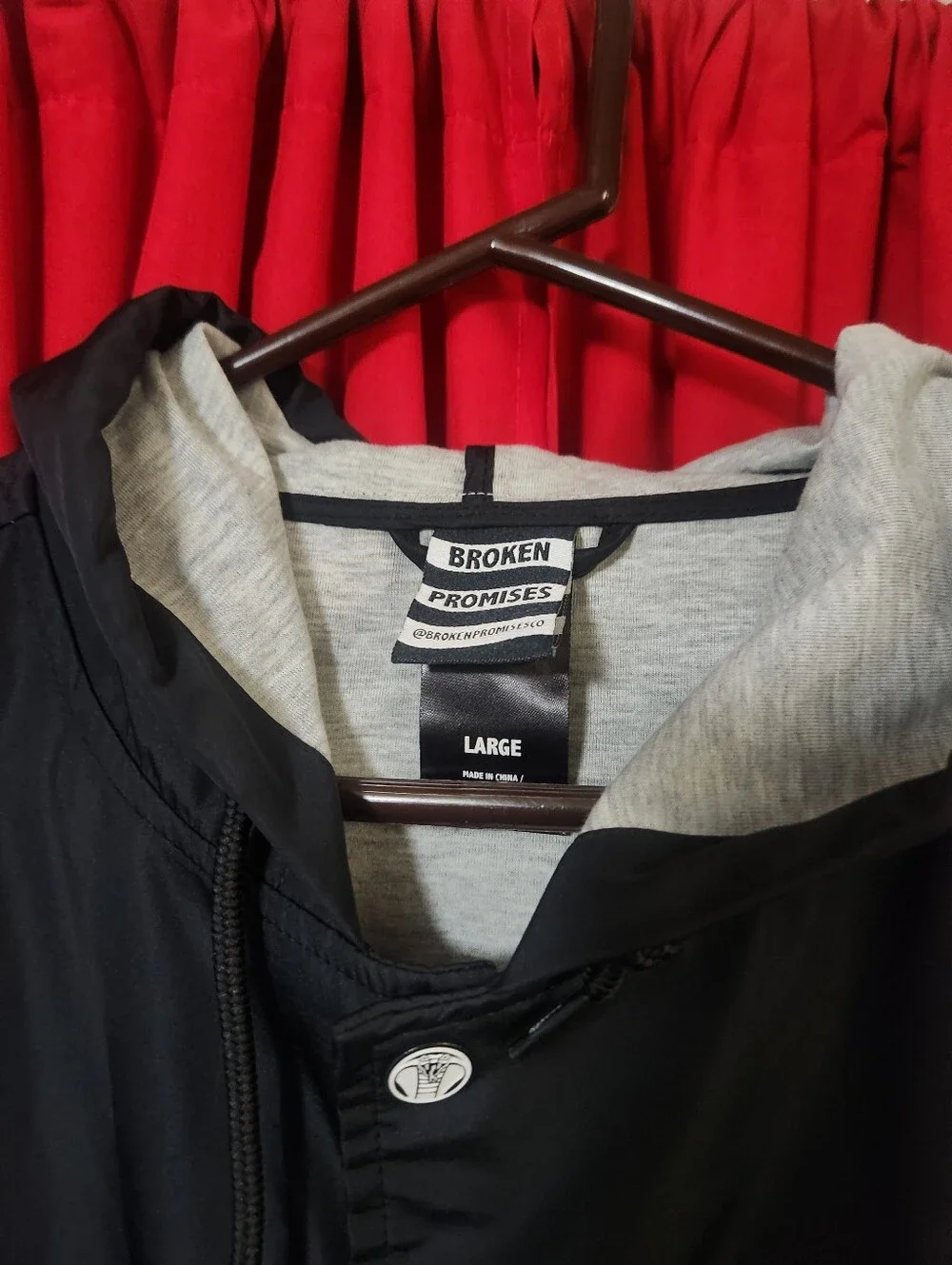 Men’s Broken Promises Black Hooded Coach Jacket